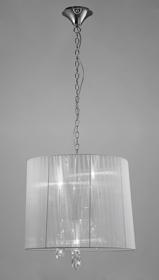 Tiffany Polished Chrome-White Crystal Ceiling Lights Mantra Shaded Crystal Fittings